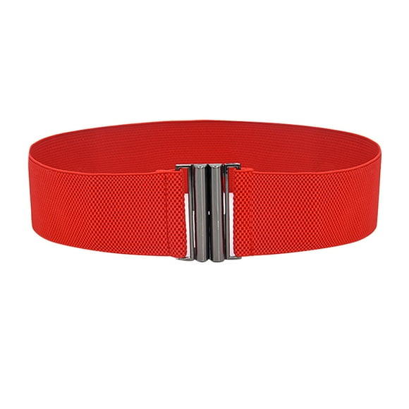 Baberdicy Belts for Women Buckle Stretch Dress Belt Lady Elastic Waist Wide Belts Women Wide Fashion Belt Red