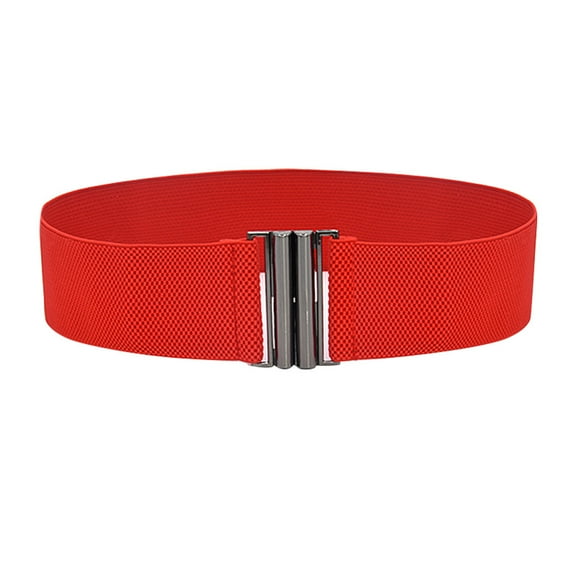 Clearance! belts for women belt men Buckle Stretch Dress Belt Lady Elastic Waist Wide Belts Women Wide Fashion Belt Big sales Red