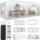thumbnail image 1 of Qinaqin 10 x 20 Resistente Pop Up Canopy Tent con 6 Removable Sidewalls Easy Commercial para Parties Grande Outdoor 3 Ajustable cm de Alturaeights Stakes X18 Ropes X6 Blanco, 1 of 7