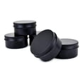 thumbnail image 2 of 10Packs Empty Jars 80Ml Black Round Aluminum Tin Cans Screw Top Metal Steel Tins Lip Balm Tins Box C, 2 of 5