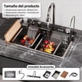 thumbnail image 2 of Tarja de Cocina de Acero Inoxidable 80x45 cm Fregadero Doble con Llave Extraíble y Accesorios, 2 of 8