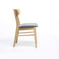 thumbnail image 4 of Benjara Dining Chair Set of 2, Gray Padded Seat, Natural Brown Splayed Legs, 4 of 5
