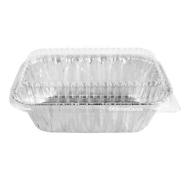 Disposable Foil 1 lb. Mini Loaf Pan with Plastic Lid - #5000P - Walmart