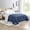 Navy Blue, variant on Elegant Comfort Corduroy Sherpa Reversible Blanket, Medium Weight, Micro-Suede, Corduroy Striped Pattern, King, Purple