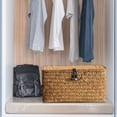 thumbnail image 5 of Wicker Storage Basket with Lid, Natural Seagrass Storage Baskets for Organizing, Rectangular Woven Basket for Storage, Decorative Boxes Bins with Lids Home Organizer Decor 9*5.12*3.15 Inch, 5 of 5