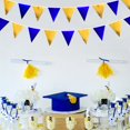 thumbnail image 4 of Royal Blue Gold Party Decoration Navy Blue Gold Triangle Pennant Banner Flag Metallic Fabric Bunting Garland for Graduation Birthday Wedding Retirement Bridal Shower Nautical Ahoy Achor Party Supplies, 4 of 6