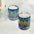 thumbnail image 2 of Yayeee 2 Pack Qtip Holder Bathroom Cotton Swab Canister with Lid Clear Dispenser Set, Crystal Ocean, 2 of 6