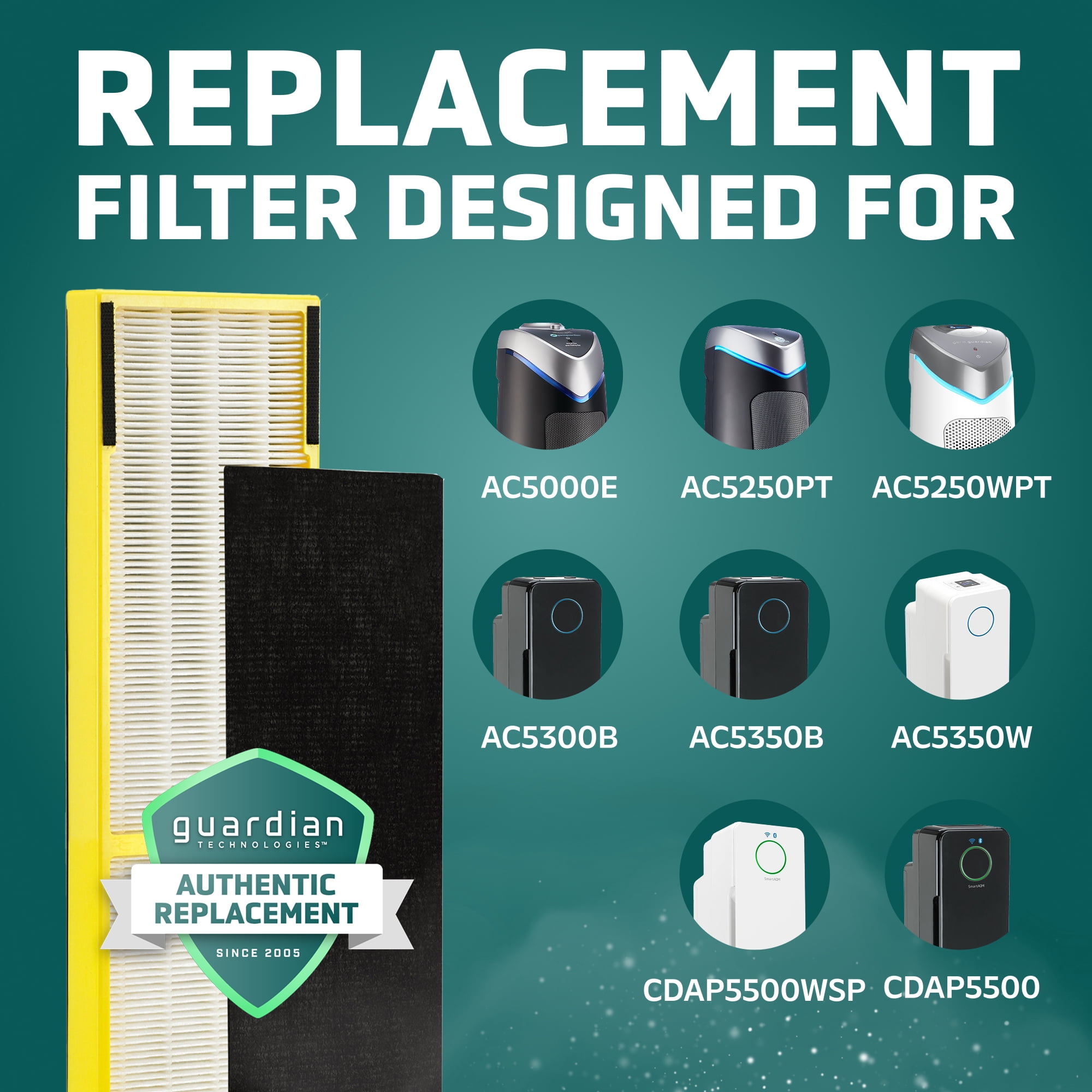 GermGuardian Air Purifier Replacement Filter C, FLT5000, HEPA Pure for AC5000 Series