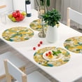 thumbnail image 6 of Ryvnso Lily Flowers Green Leaves Round Plate Mats Dining Table Placemat Set of 4 for Holiday Decoration, 6 of 7
