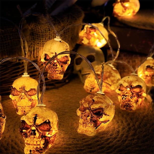 Luces de Halloween a Pilas, Guirnalda de Luces de 120 Pulgadas (3 Metros), 20 Luces.