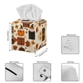 thumbnail image 3 of POLERO PU Leather Tissue Box Cover Square with Bottom Belt, Thanksgiving Dwarf Waterproof Tissue Box Holder for Bathroom Bedroom Office Desk, Thanksgiving Decorative Organizer, 3 of 7