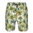 thumbnail image 3 of Susaid Green Hawaii Palms Print Men's Swim Trunks Hawaiian Bathing Mesh Lining Suit Swimsuits Beach Shorts with Pockets-, 3 of 6