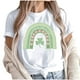 thumbnail image 1 of Camiseta de Manga Corta de Cuello Redondo Impresa de Primavera Superior de las Mujeres, Mezcla Ligera de Poliéster para Uso Diario Y de Fiesta Casual, 1 of 1