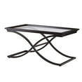 thumbnail image 3 of 42" Black Glass And Metal Rectangular Coffee Table, 3 of 9