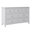 thumbnail image 4 of Modern Dresser with 7 Drawers, Solid Wood Storage Organizer with Water-Resistant Design & Metal Handle for Bedroom,154LBS Weight Capacity, White, 4 of 6