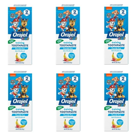 Orajel Toddler Training Toothpaste Natural Fruity Fun Flavor 1.50 Oz Pack of 6