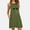 Army Green, variant on Leesechin Women's Sleepwear Set Homewear Loungewear Pocket Printing Sleeveless Casual Nightdress Dresses