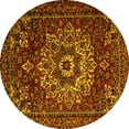 thumbnail image 1 of Ahgly Company Machine Washable Indoor Round Persian Yellow Traditional Area Rugs, 5' Round, 1 of 4