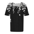 thumbnail image 4 of Camisetas de Cuello Redondo Impreso Gradiente de las Mujeres, Manga Corta Casual Top para el Uso Diario, 4 of 7