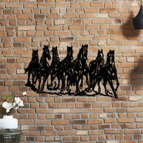 XDDST Horse Metal Wall Art Seven Horses Horse Home Sign Entrance Decoration Farmhouse Wall Decoration Animal Metal Decoration Wild Animal Horse Lover Gift Metal Horse Head Gift