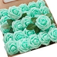 thumbnail image 5 of Artificial Rose Flowers 25PCS Foam Faux Rose with Foldable Stem Greenery for DIY C, 5 of 6