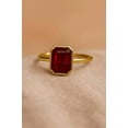 thumbnail image 2 of JEWELSBYASAILOR Vintage Emerald Cut Ruby Engagement Ring, Yellow Gold Red Gemstone Ring, July Birthstone, Bezel Set Handmade Ring, Gift For Her, 2 of 4