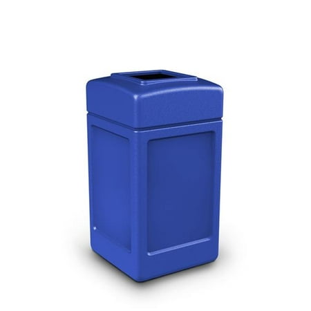 Commercial Zone Products 42-Gallon Square Waste Container, Blue CZP732104