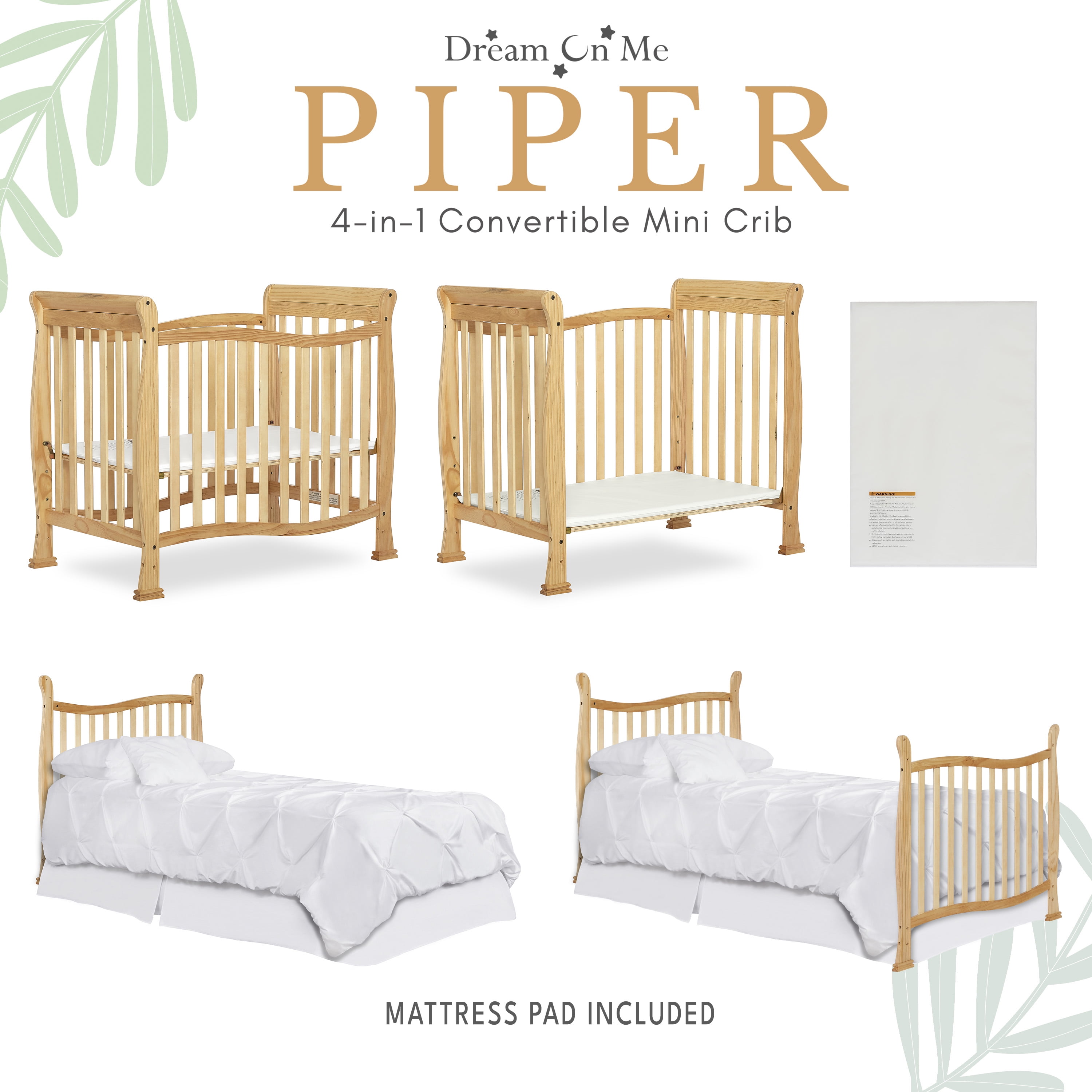 Dream on me piper clearance mini crib conversion kit