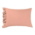 thumbnail image 6 of 4 Piece Corner Ruffle Sheet Set, 3" Inch Corner Ruffle On Flat Sheet, 21 Inch Deep Pocket, 100% Egyptian Cotton, 800 TC, Cal King Size, Solid Peach, 6 of 6