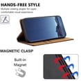 thumbnail image 4 of Leather For Apple iPhone 16 Pro 6.3-inch Case , Stitching design Flip  Wallet Leather Case With Card Holder Magnetic Closure Shockproof Kickstand Protective Phone Cases Cover,Black,For iPhone 16 Pro, 4 of 7