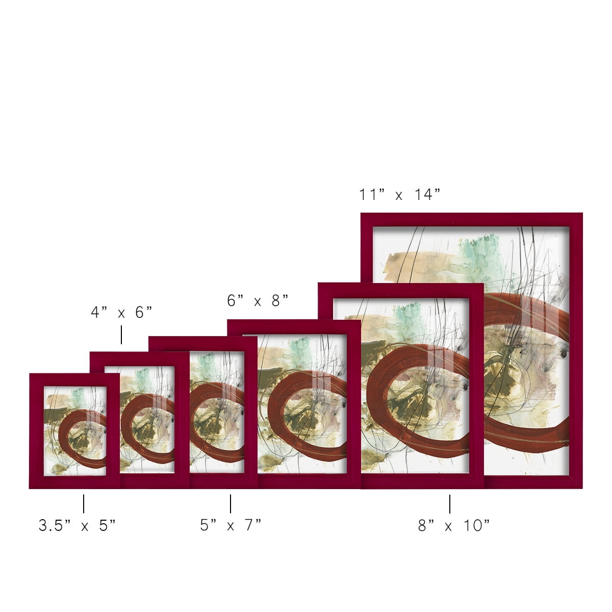 Rusted Loops II - Framed Print w/glass - Cherry Red