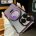 thumbnail image 6 of for iPhone 16 Plus Case Stand & Ring Holder, Woman Girly Moving Liquid Bling Kickstand Built-in Camera Lens Protector Shockproof Protective Soft Phone Cover for iPhone 16 Plus 6.7" (Purple), 6 of 9