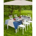 thumbnail image 4 of Fsddascl Boho Middle Century Outdoor Tablecloth - 52x70 Inch Rectangle Dining Table Cover, Abstract Blue Geometric Leaves Waterproof Outdoor Table Cloth with Umbrella Hole & Zipper for Picnic/Patio, 4 of 7