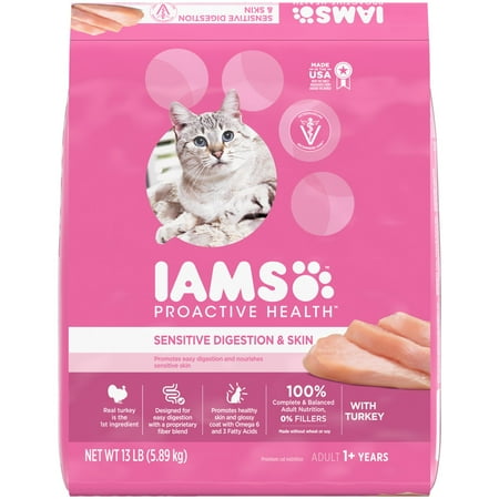 UPC: 0019014805129 | IAMS Proactive Health Turkey Dry Cat Food 13 lb Bag