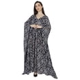 thumbnail image 2 of Moomaya Long Beach Sheer Kaftan Dress For Women Printed Beachwear V-Neck Swimsuit Resort wear Kimono Cover Up, 2 of 7