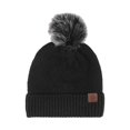 thumbnail image 3 of Only Moment Winter Beanie Hat for Men Women Black Polyester Warm Double Knit Cuff Beanie Cap One Size, 3 of 3