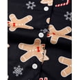thumbnail image 3 of PatPat Christmas Pajamas Family Matching Women Cardigan Long Sleeve Button Down 2 Piece Top & Pants PJs Set Gingerbread Holiday Sleepwear with Socks, Black, M, 3 of 9