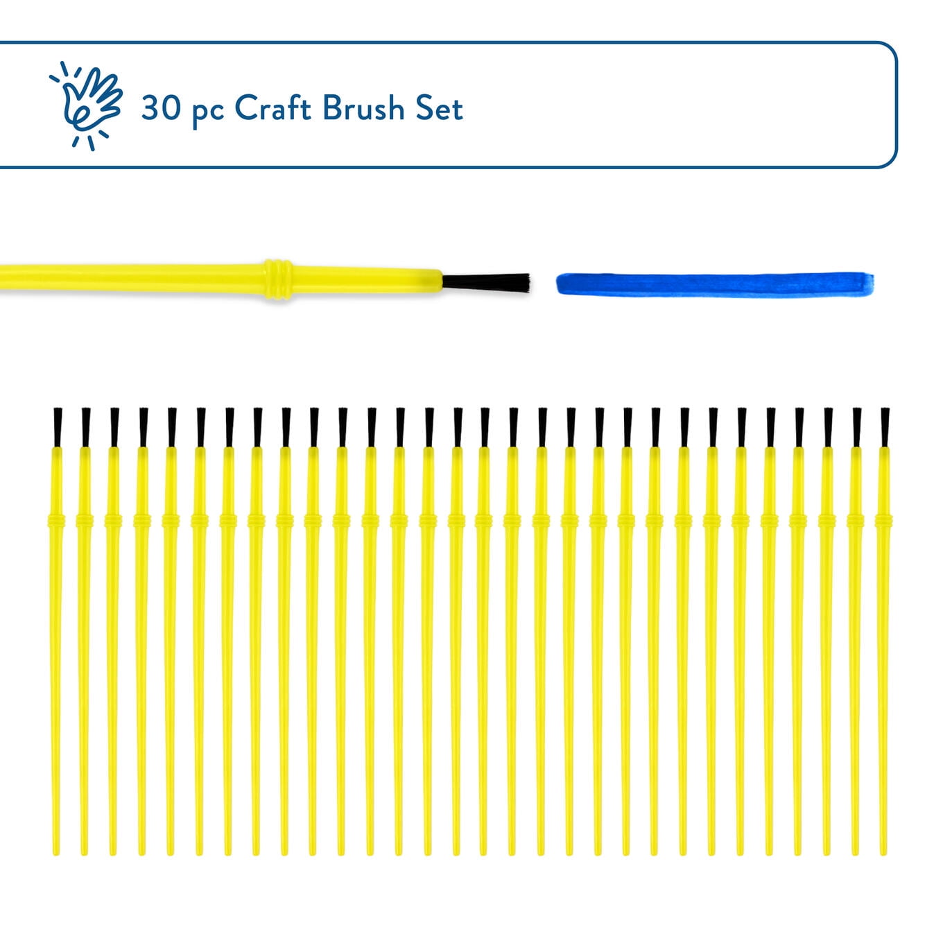 (6 pack) (6 pack) Hello Hobby Craft Brush Set, Set of 30