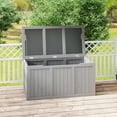 thumbnail image 3 of 67 Gallon Outdoor Wooden Deck Box, Patio Outdoor Storage Box, Solid Wood Storage Box for Patio Furniture Cushions, Pool Toys and Garden Tools, Grey, 3 of 9