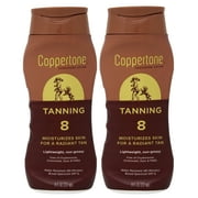 2 Pack Coppertone Tanning Sunscreen Lotion SPF8 8oz Each
