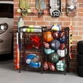 thumbnail image 4 of Organizador de equipos deportivos, estante para almacenamiento de pelotas, negro, 4 of 9