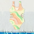 thumbnail image 4 of CAICJ98 Girls One Piece Swimsuits Cut Out Spaghetti Straps Bathing Suit for Girls Floral Beach Swimwear (Yellow,11-12 Years), 4 of 7