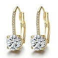 thumbnail image 1 of Aretes con microconjunto de diamantes redondos de cuatro puntas para mujer en oro, 1 of 5