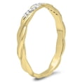 thumbnail image 2 of Dazzlingrock Collection 0.10 Carat (ctw) 14K Round Cut Diamond Swirl Wedding Band Stackable Ring 1/10 CT, Yellow Gold, Size 7.5, 2 of 4
