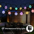 thumbnail image 3 of Cadena de luces LED con forma de globo de cristal alimentadas por energía solar, decoración exterior impermeable con panel solar ajustable para patio, boda, fiesta, 3 of 5