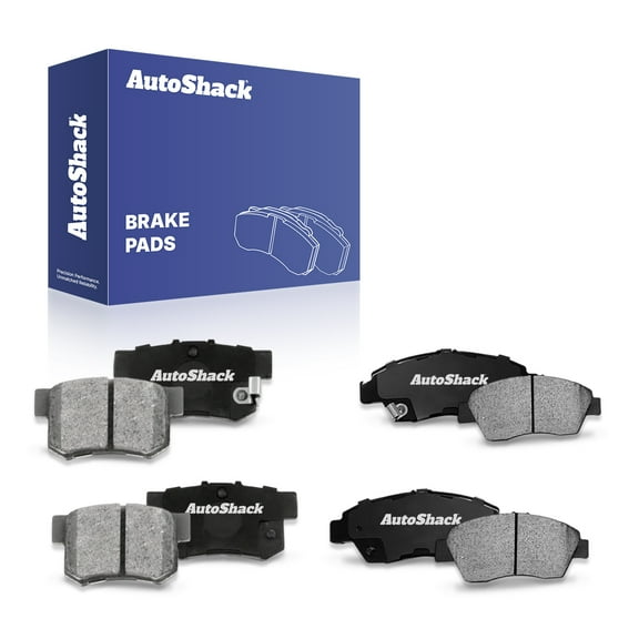 AutoShack Front & Rear Ceramic Brake Pad Set | Replacement for 2002-2006 Acura RSX 2005 Honda Civic | 8-PC
