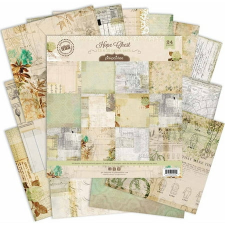 Pink Paislee Hope Chest Double-Sided Paper Pack, 12" x 12", 24/Sheets, 12 Designs/2 Each