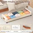 thumbnail image 3 of Under Bed Storage with Wheels 2 Pack, 85L Extra Large Under Bed Storage Containers with Metal Frame & Clear Lid, Rolling Underbed Organizer Bins Drawers for Clothes, Shoes, Blankets, Beige, 3 of 14