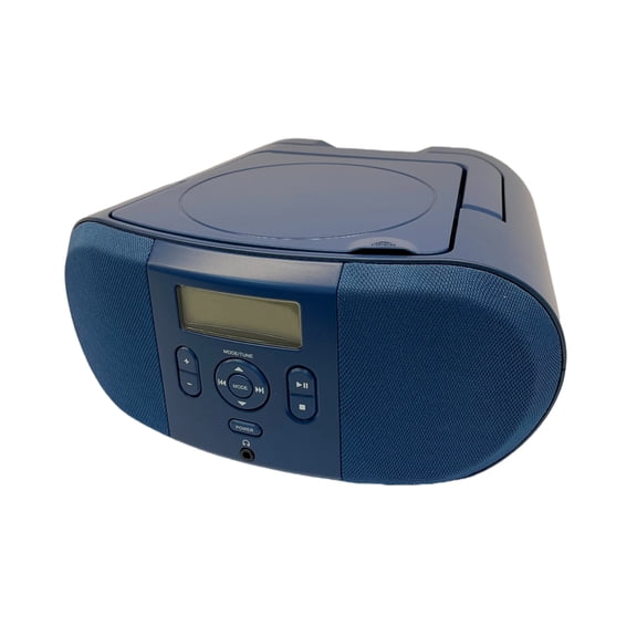 ONN Navy CD Boombox with LCD Display and FM Radio