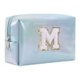 thumbnail image 1 of Bolsa de maquillaje con letras bordadas de gran capacidad, neceser, bolsa de viaje, bolso de mano, bolso de cosméticos, azul, 1 of 2
